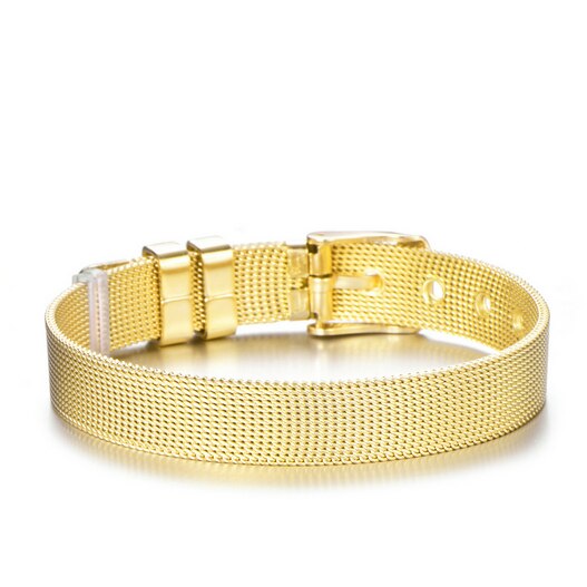 Stainless Steel Mesh Rose Gold Crystal Bracelet