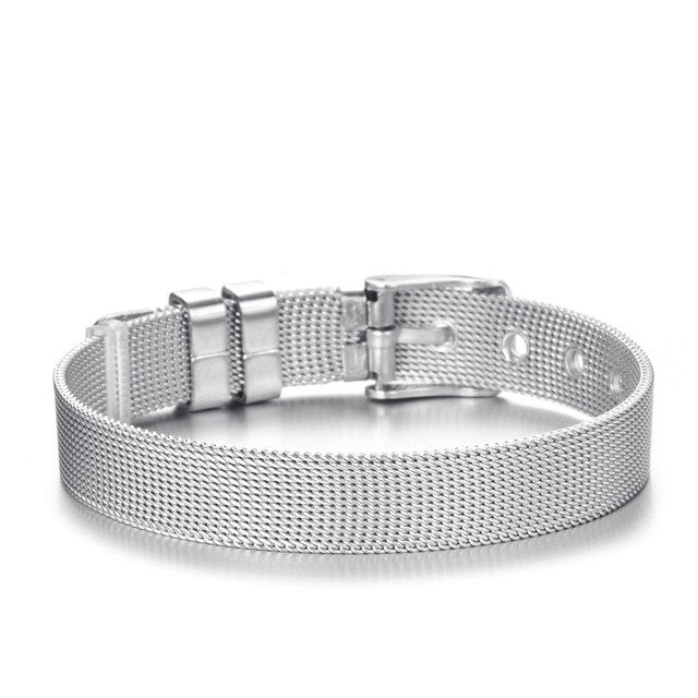 Stainless Steel Mesh Charm Pandora Bracelet