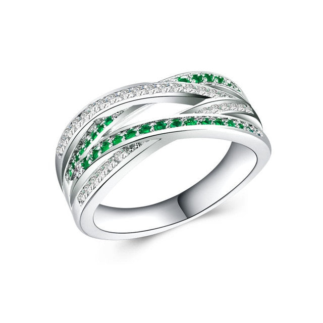 Cubic Zircon Silver Pandora Ring