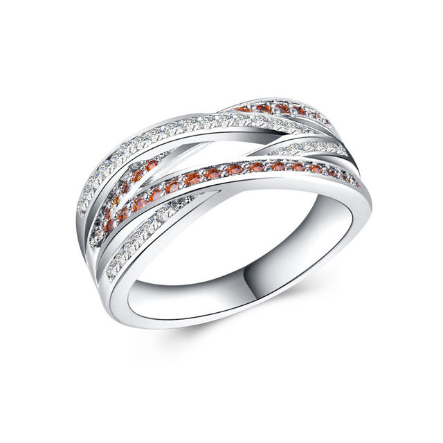 Cubic Zircon Silver Pandora Ring